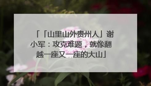 「山里山外贵州人」谢小军：攻克难题，就像翻越一座又一座的大山