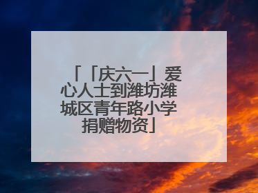 「庆六一」爱心人士到潍坊潍城区青年路小学捐赠物资