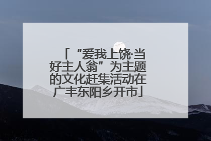 “爱我上饶·当好主人翁”为主题的文化赶集活动在广丰东阳乡开市