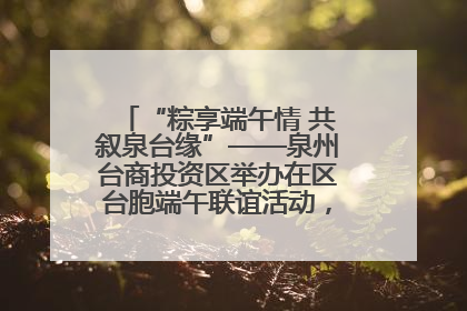 “粽享端午情 共叙泉台缘”——泉州台商投资区举办在区台胞端午联谊活动，共话同源深情