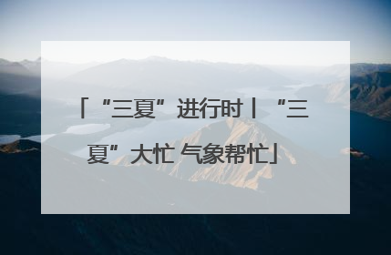 “三夏”进行时丨“三夏”大忙 气象帮忙