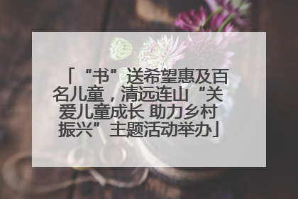 “书”送希望惠及百名儿童，清远连山“关爱儿童成长 助力乡村振兴”主题活动举办