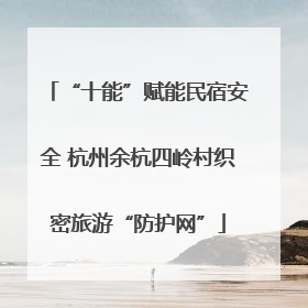 “十能”赋能民宿安全 杭州余杭四岭村织密旅游“防护网”