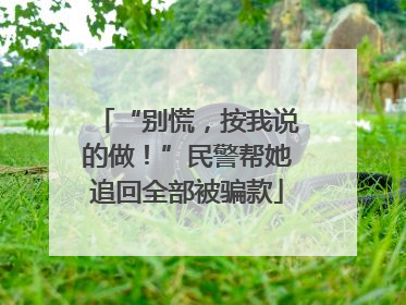“别慌，按我说的做！”民警帮她追回全部被骗款