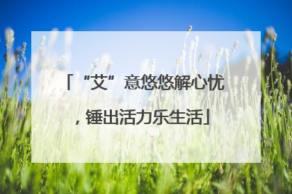 “艾”意悠悠解心忧，锤出活力乐生活
