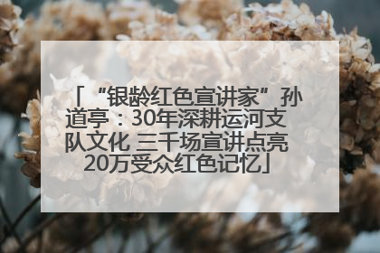 “银龄红色宣讲家”孙道亭：30年深耕运河支队文化 三千场宣讲点亮20万受众红色记忆