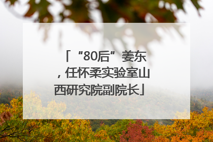 “80后”姜东，任怀柔实验室山西研究院副院长