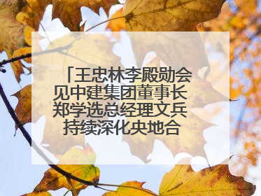 王忠林李殿勋会见中建集团董事长郑学选总经理文兵 持续深化央地合作 协力推动支点建设
