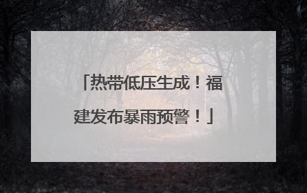 热带低压生成！福建发布暴雨预警！