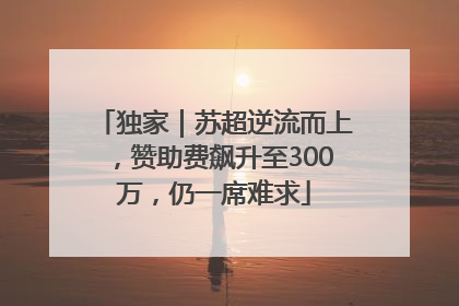 独家｜苏超逆流而上，赞助费飙升至300万，仍一席难求