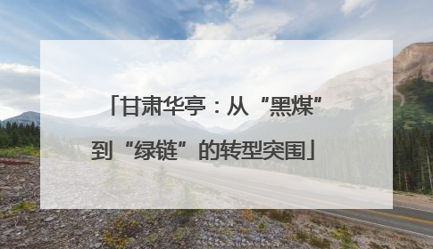 甘肃华亭：从“黑煤”到“绿链”的转型突围