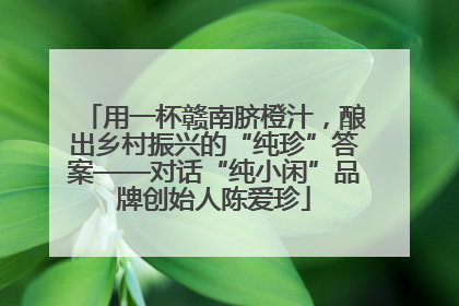 用一杯赣南脐橙汁，酿出乡村振兴的“纯珍”答案——对话“纯小闲”品牌创始人陈爱珍