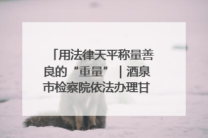 用法律天平称量善良的“重量”｜酒泉市检察院依法办理甘肃首例社区矫正对象见义勇为减刑案