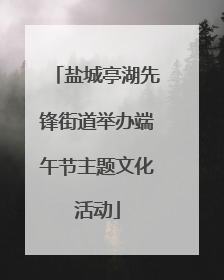 盐城亭湖先锋街道举办端午节主题文化活动