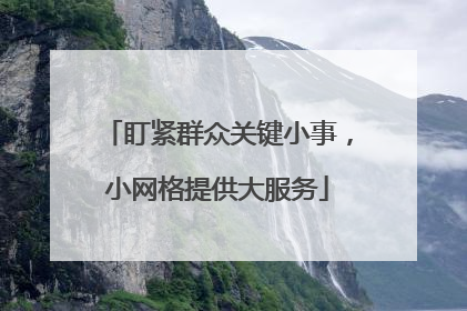 盯紧群众关键小事，小网格提供大服务