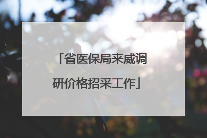 省医保局来威调研价格招采工作