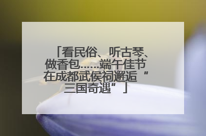 看民俗、听古琴、做香包……端午佳节在成都武侯祠邂逅“三国奇遇”