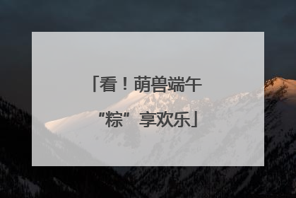 看！萌兽端午“粽”享欢乐