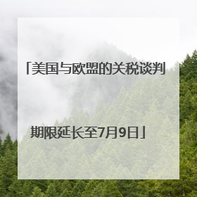 美国与欧盟的关税谈判期限延长至7月9日