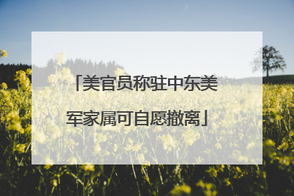 美官员称驻中东美军家属可自愿撤离