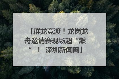 群龙竞渡！龙岗龙舟邀请赛现场超“燃”！_深圳新闻网