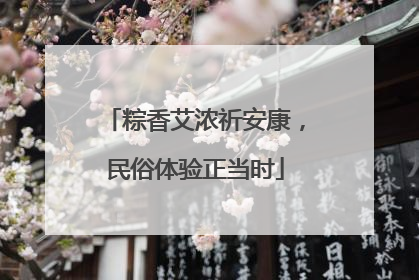 粽香艾浓祈安康，民俗体验正当时