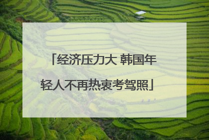 经济压力大 韩国年轻人不再热衷考驾照