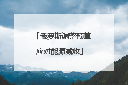 俄罗斯调整预算应对能源减收