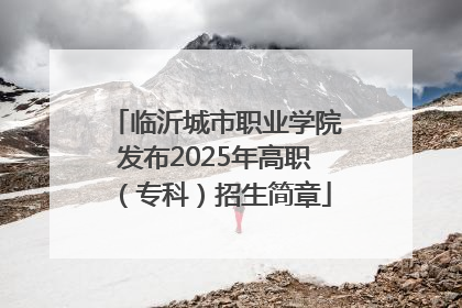 临沂城市职业学院发布2025年高职（专科）招生简章