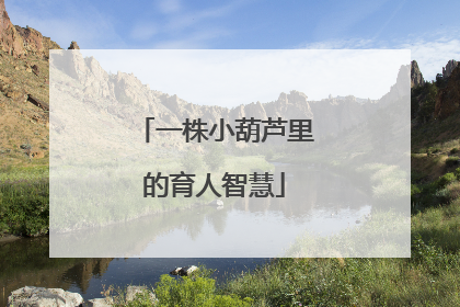 一株小葫芦里的育人智慧