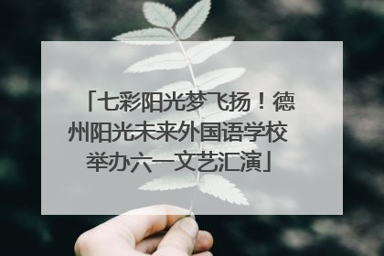 七彩阳光梦飞扬！德州阳光未来外国语学校举办六一文艺汇演