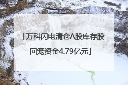 万科闪电清仓A股库存股 回笼资金4.79亿元