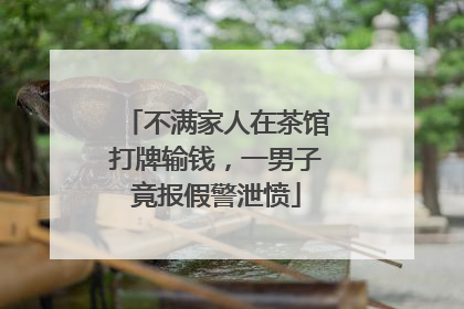 不满家人在茶馆打牌输钱，一男子竟报假警泄愤