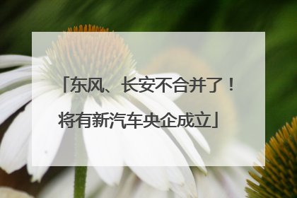 东风、长安不合并了！将有新汽车央企成立