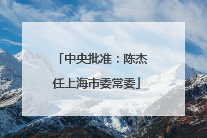 中央批准：陈杰任上海市委常委