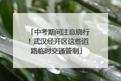 中考期间注意绕行！武汉经开区这些道路临时交通管制