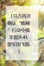 乌方再次确认“蛛网”行动中俄军损失41架军用飞机