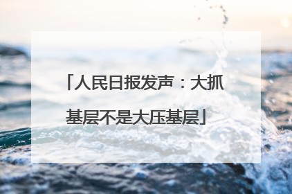 人民日报发声：大抓基层不是大压基层