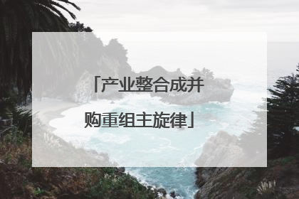 产业整合成并购重组主旋律