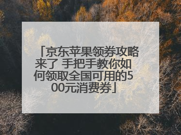 京东苹果领券攻略来了 手把手教你如何领取全国可用的500元消费券