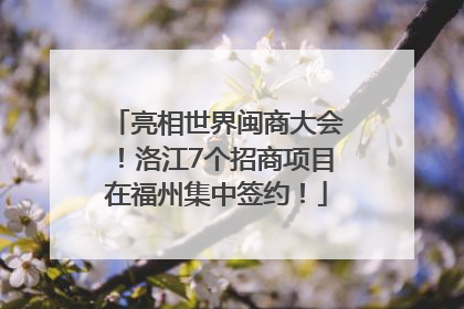 亮相世界闽商大会！洛江7个招商项目在福州集中签约！