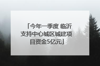 今年一季度 临沂支持中心城区城建项目资金5亿元