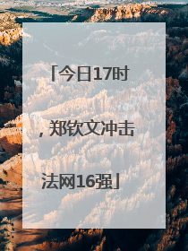 今日17时，郑钦文冲击法网16强