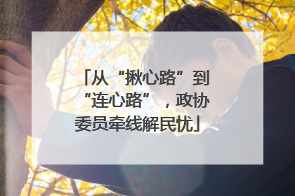 从“揪心路”到“连心路”，政协委员牵线解民忧