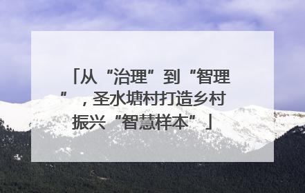 从“治理”到“智理”，圣水塘村打造乡村振兴“智慧样本”