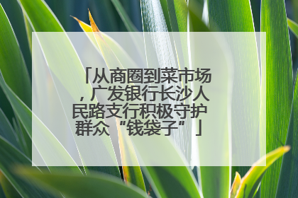 从商圈到菜市场，广发银行长沙人民路支行积极守护群众“钱袋子”