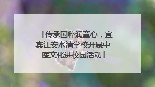 传承国粹润童心，宜宾江安水清学校开展中医文化进校园活动
