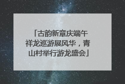 古韵新章庆端午 祥龙巡游展风华，青山村举行游龙盛会