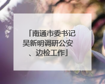 南通市委书记吴新明调研公安、边检工作