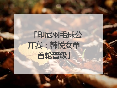 印尼羽毛球公开赛：韩悦女单首轮晋级